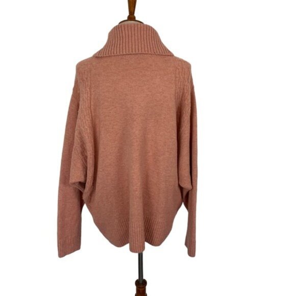 Topshop Chunky Knit Turtleneck Sweater Long Sleeve Oversized Cozy Pink US 10 - Picture 5 of 8